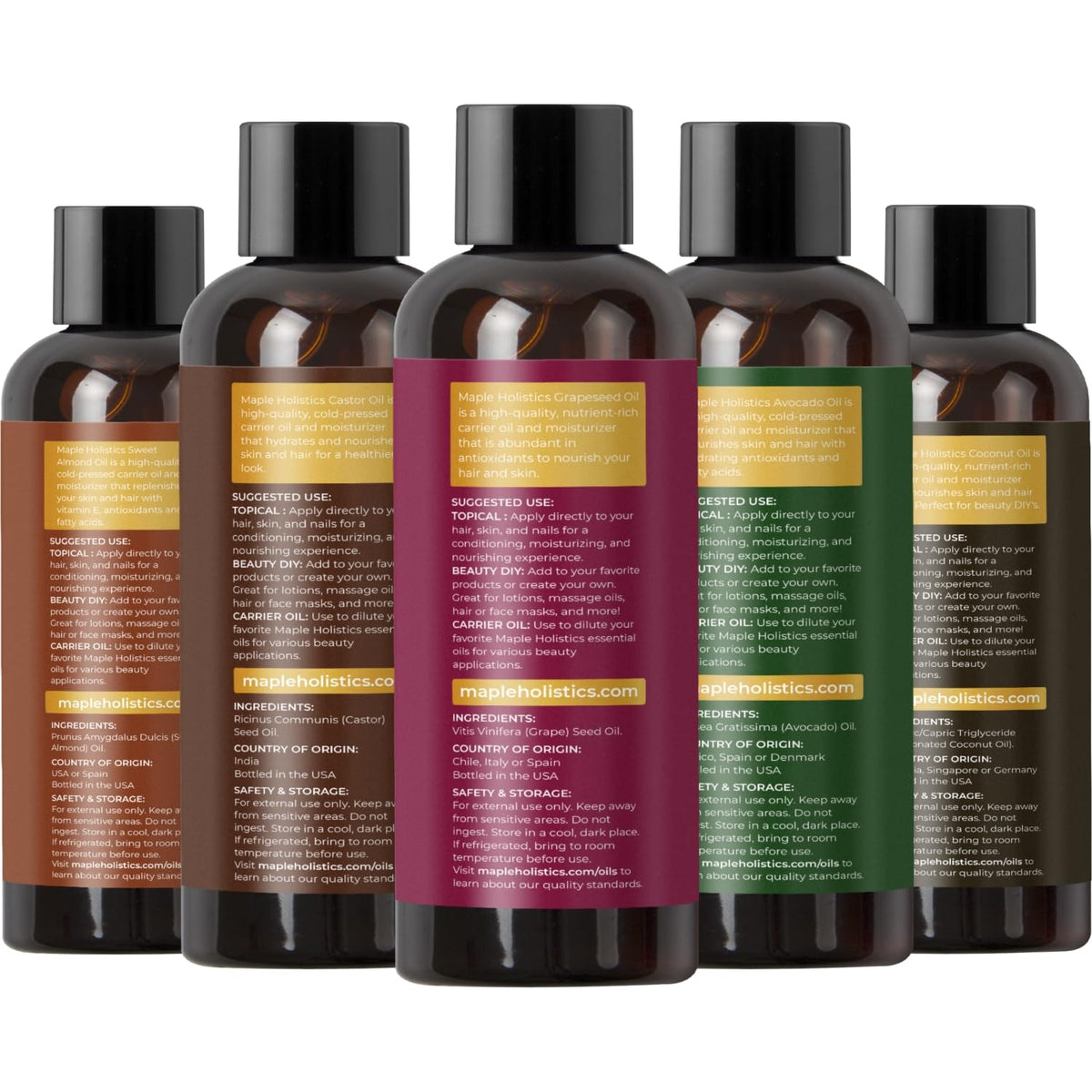 Maple Holistics avocado oil dropper close-up highlighting cold-pressed richness for dry skin