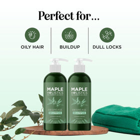 Maple Holistics visible before and after oily hair residue reduction