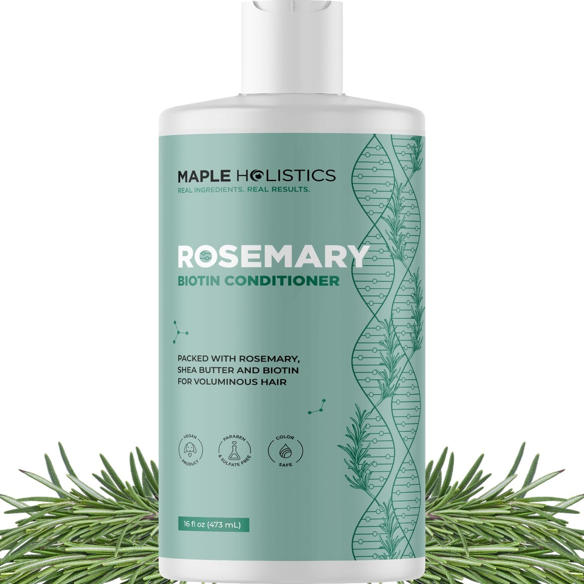 Maple Holistics front packaging showing biotin rosemary conditioner benefits