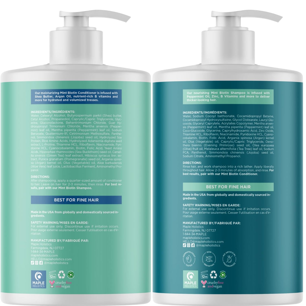 Maple Holistics argan coconut and olive oils highlighting lightweight moisture