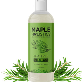 Maple Holistics bottle front showing brand and clarifying shampoo benefits