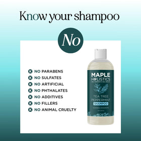 Maple Holistics bottle in shower illustrating easy rinse and refreshing cleanse