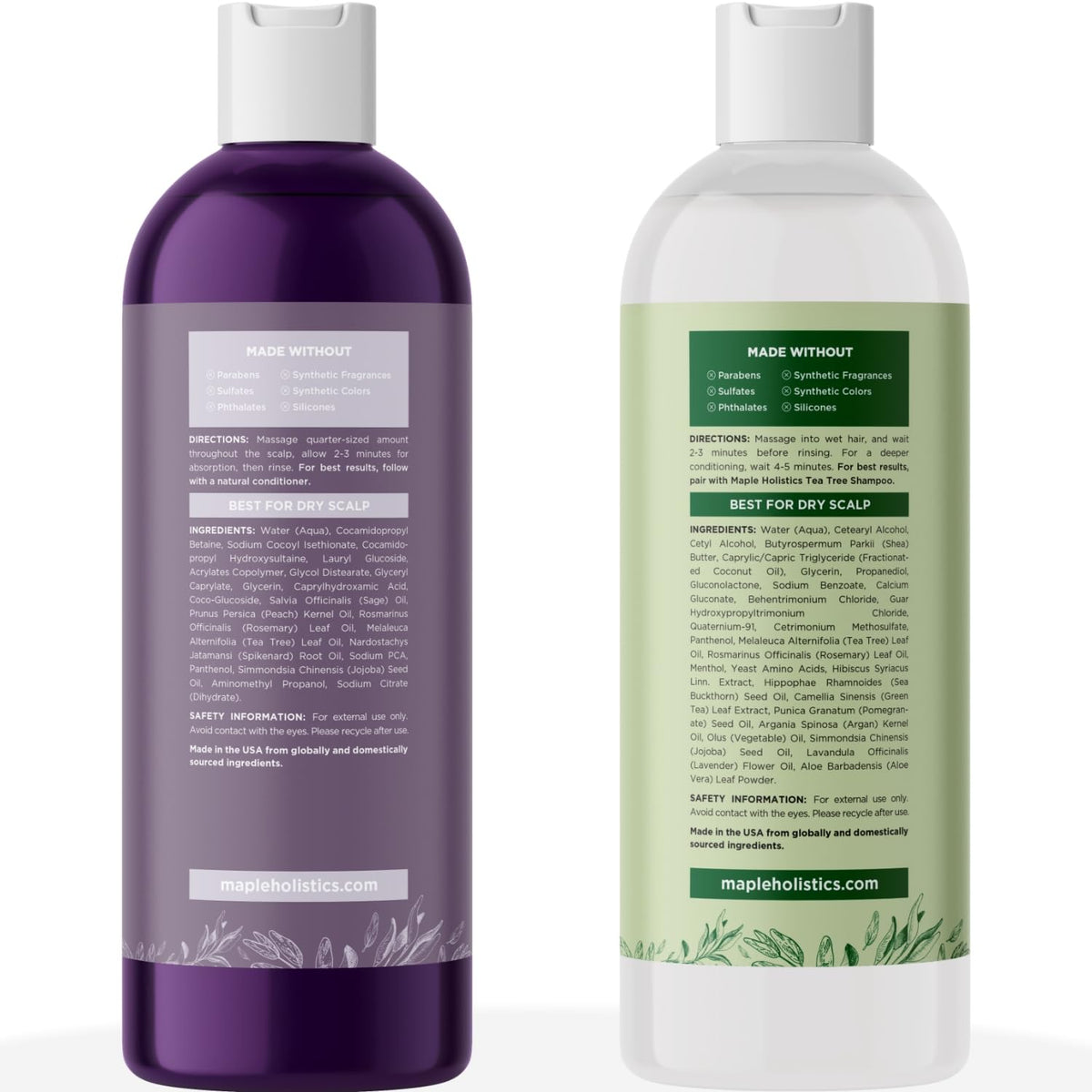 Maple Holistics bottles held to show scale and portability for travel convenience