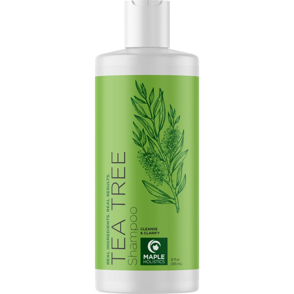 Maple Holistics front bottle showing label and clarifying benefit