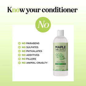 Maple Holistics conditioner poured on hand demonstrating lightweight feel