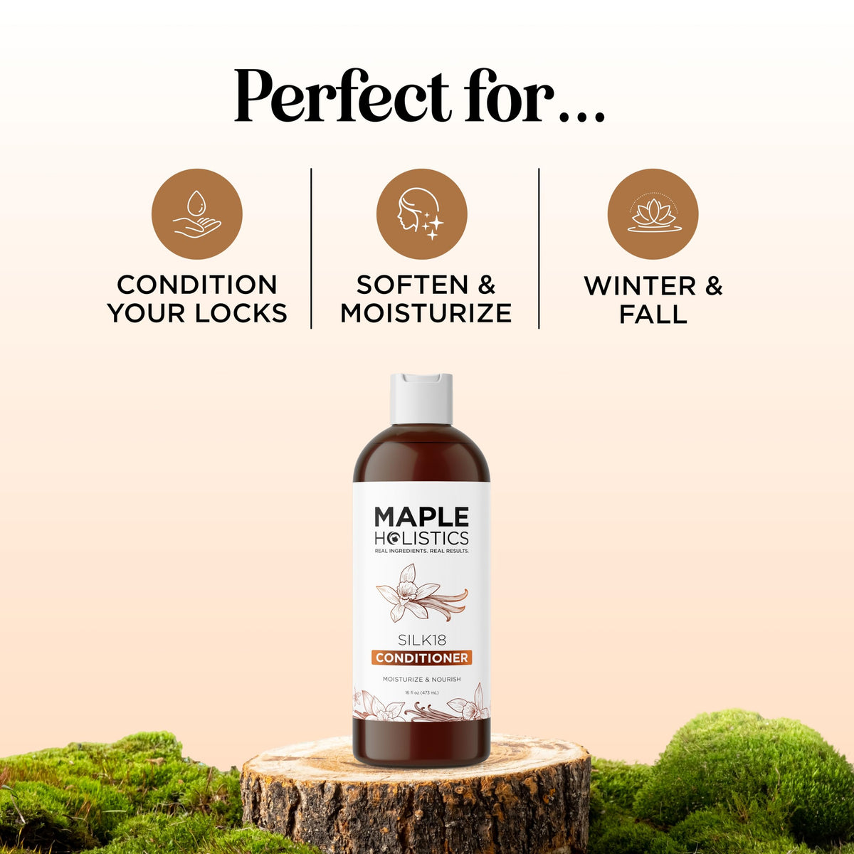 Maple Holistics creamy conditioner texture on palm for smooth detangling