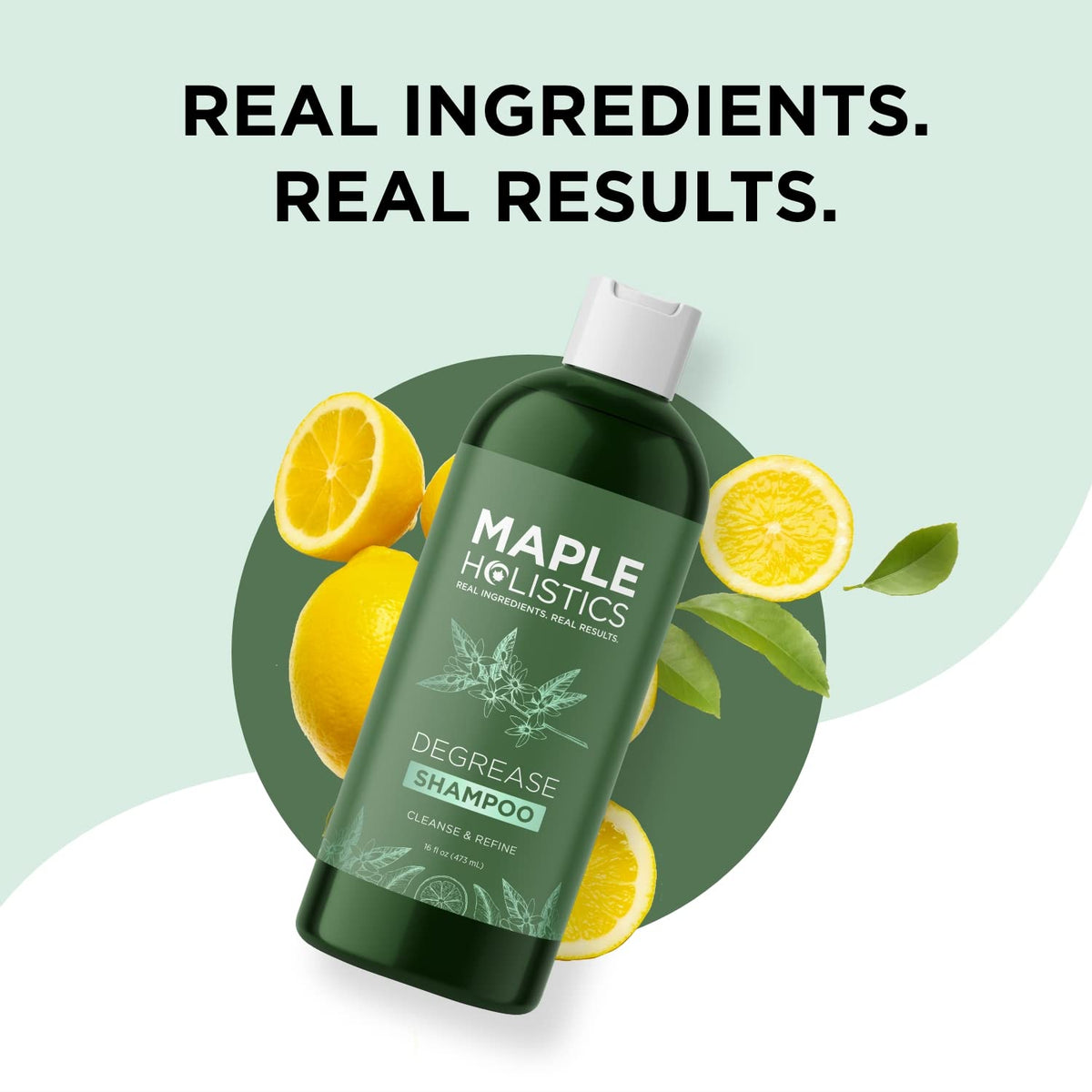 Maple Holistics shampoo in shower being applied to roots to show effective in-shower degreasing