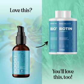 Maple Holistics woman massaging serum into roots for added shine and hydration
