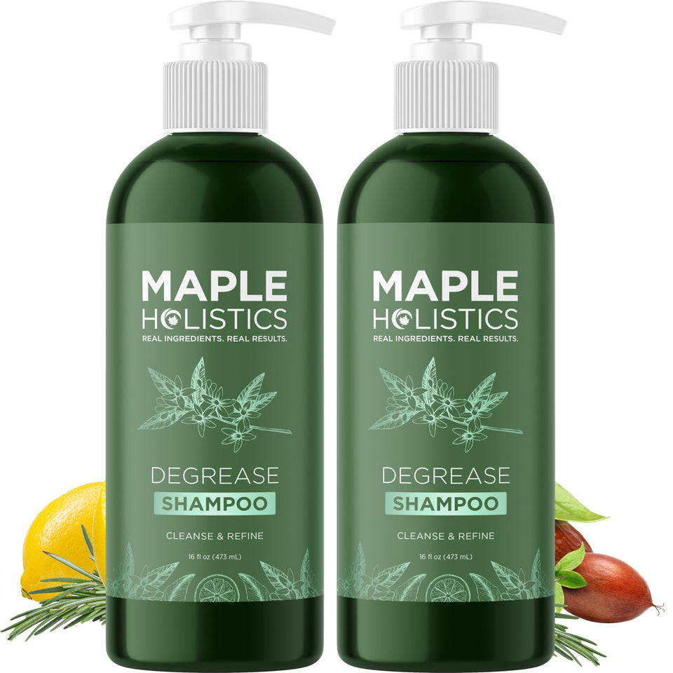 Maple Holistics front packaging showing clarifying shampoo benefits