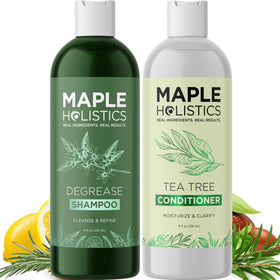 Maple Holistics front packaging showing both shampoo and conditioner benefits