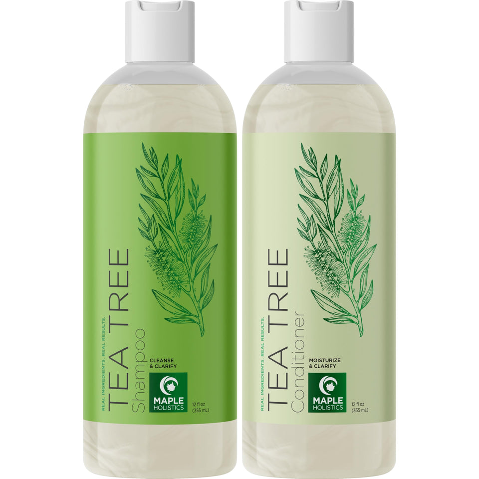 maple holistics front packaging showing shampoo and conditioner for clear scalp