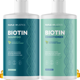 Maple Holistics front packaging of volumizing set showing bottles and label benefit