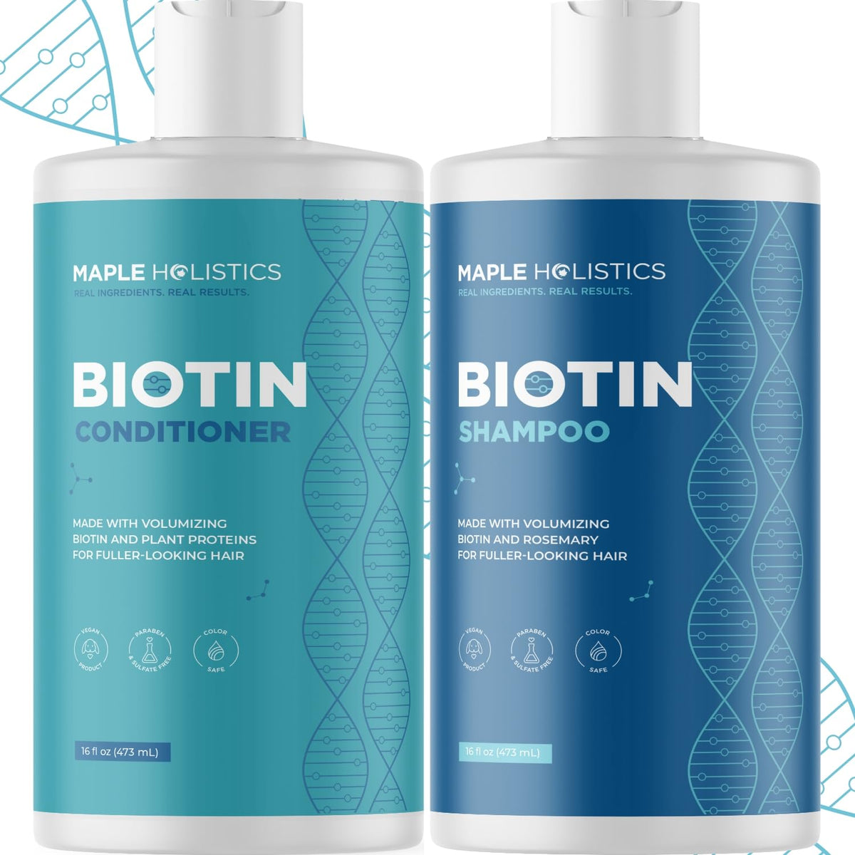 Maple Holistics front packaging showing volumizing set and benefits
