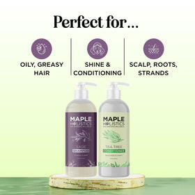 Maple Holistics before and after hair comparison showing improved manageability