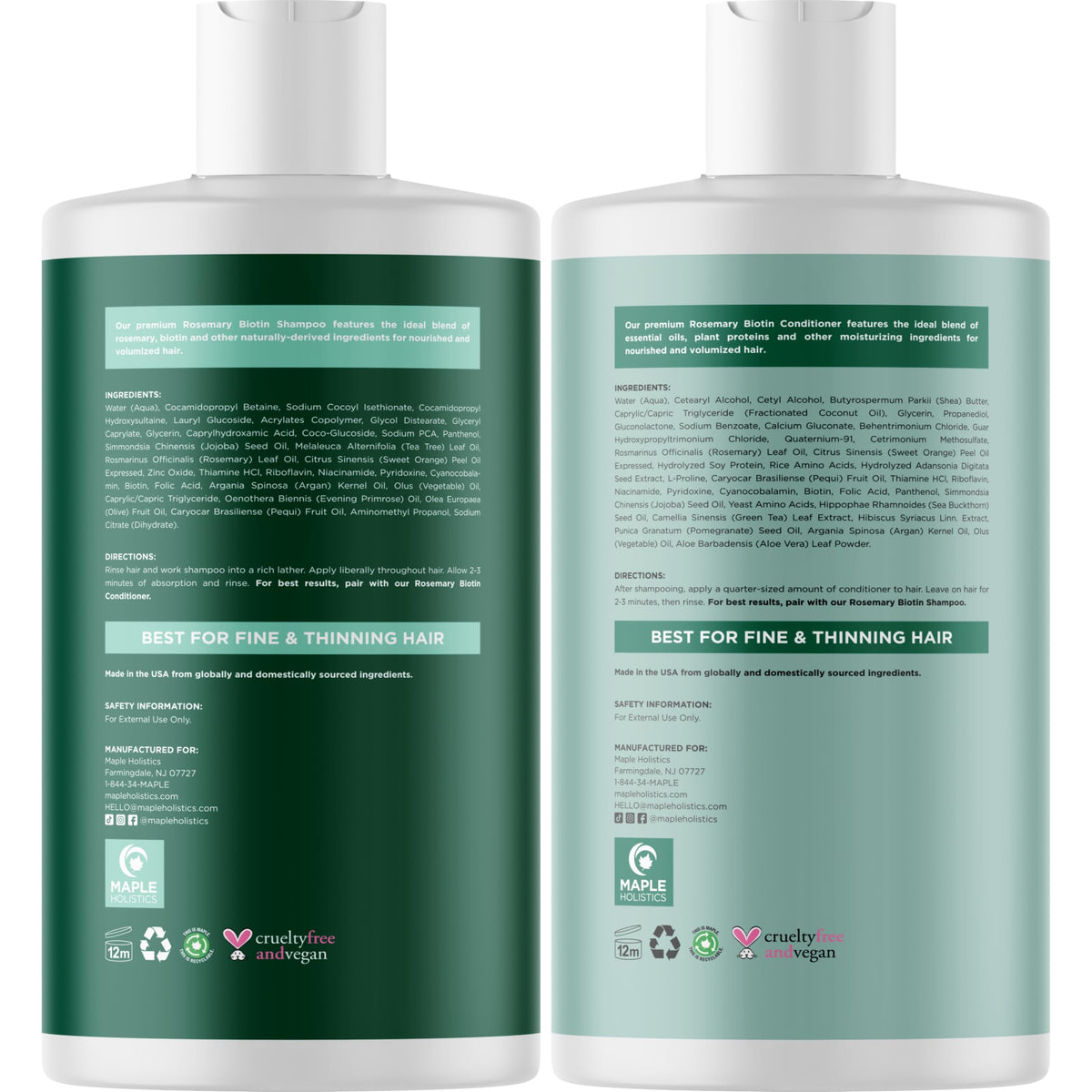 Maple Holistics hair before and after styling shows improved volume and body