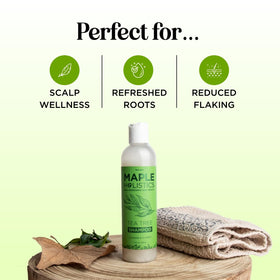 Maple Holistics bottle in bathroom lifestyle setting for daily use