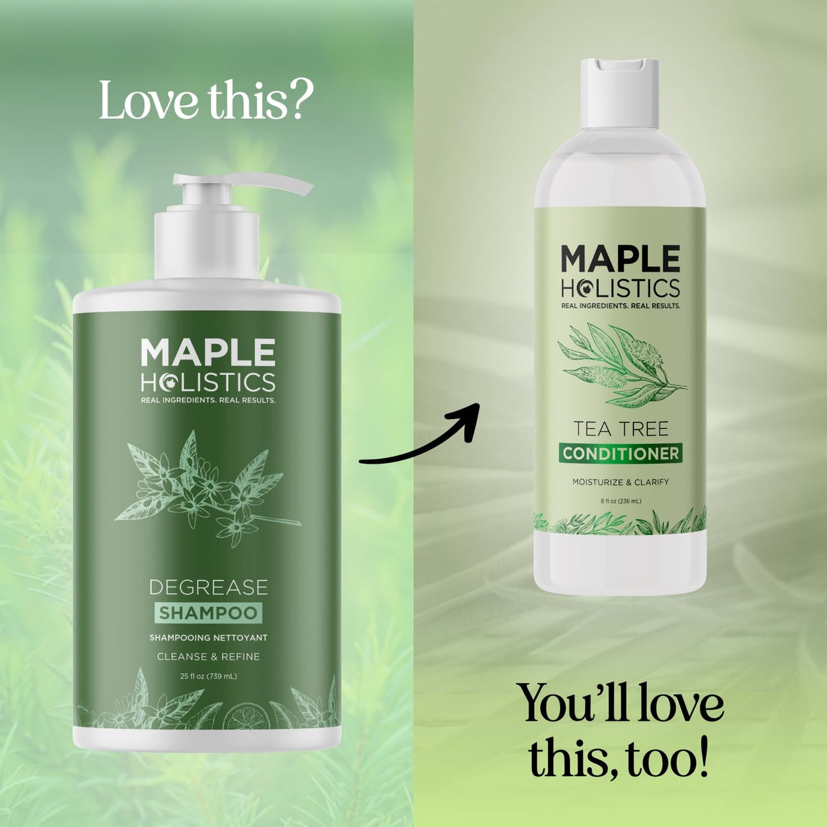 Maple Holistics in-shower application showing scalp-focused cleansing benefit