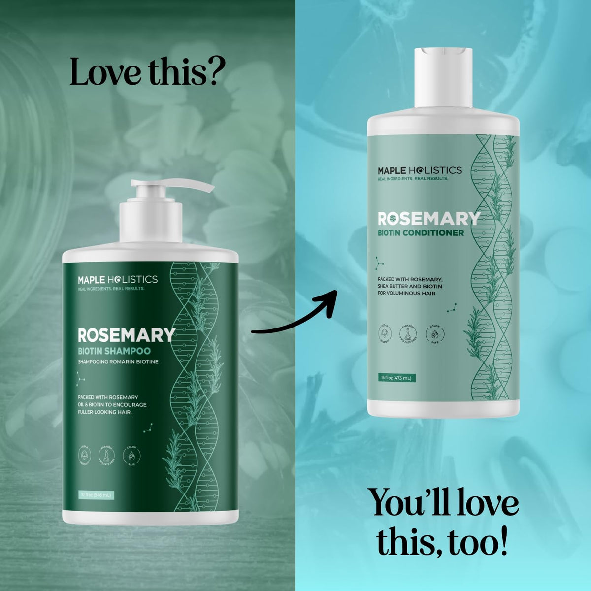 Maple Holistics shampoo being applied in shower for daily use