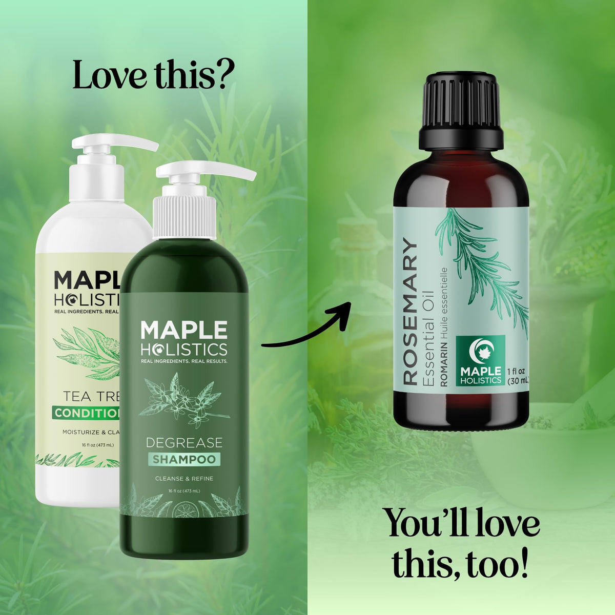Maple Holistics in-shower use illustrating scalp cleansing action