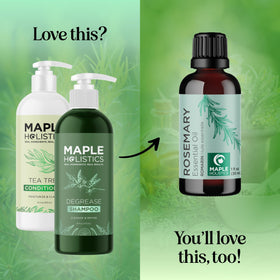 Maple Holistics in-shower use illustrating scalp cleansing action
