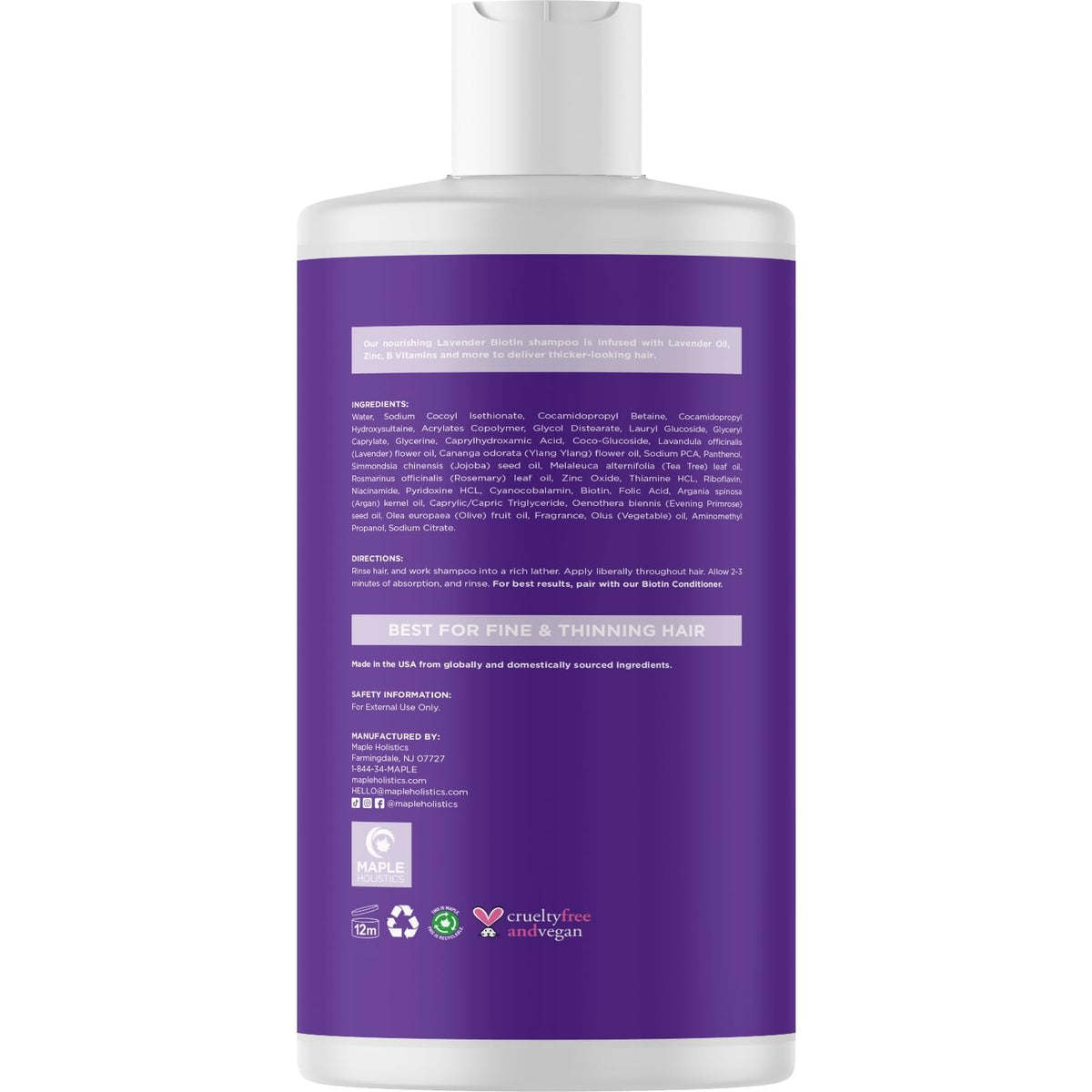 Maple Holistics ingredient oils rosemary argan primrose and jojoba for nourishment