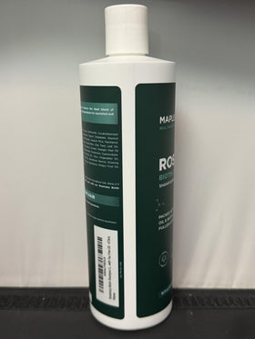 Maple Holistics shampoo on bathroom shelf showing everyday styling use