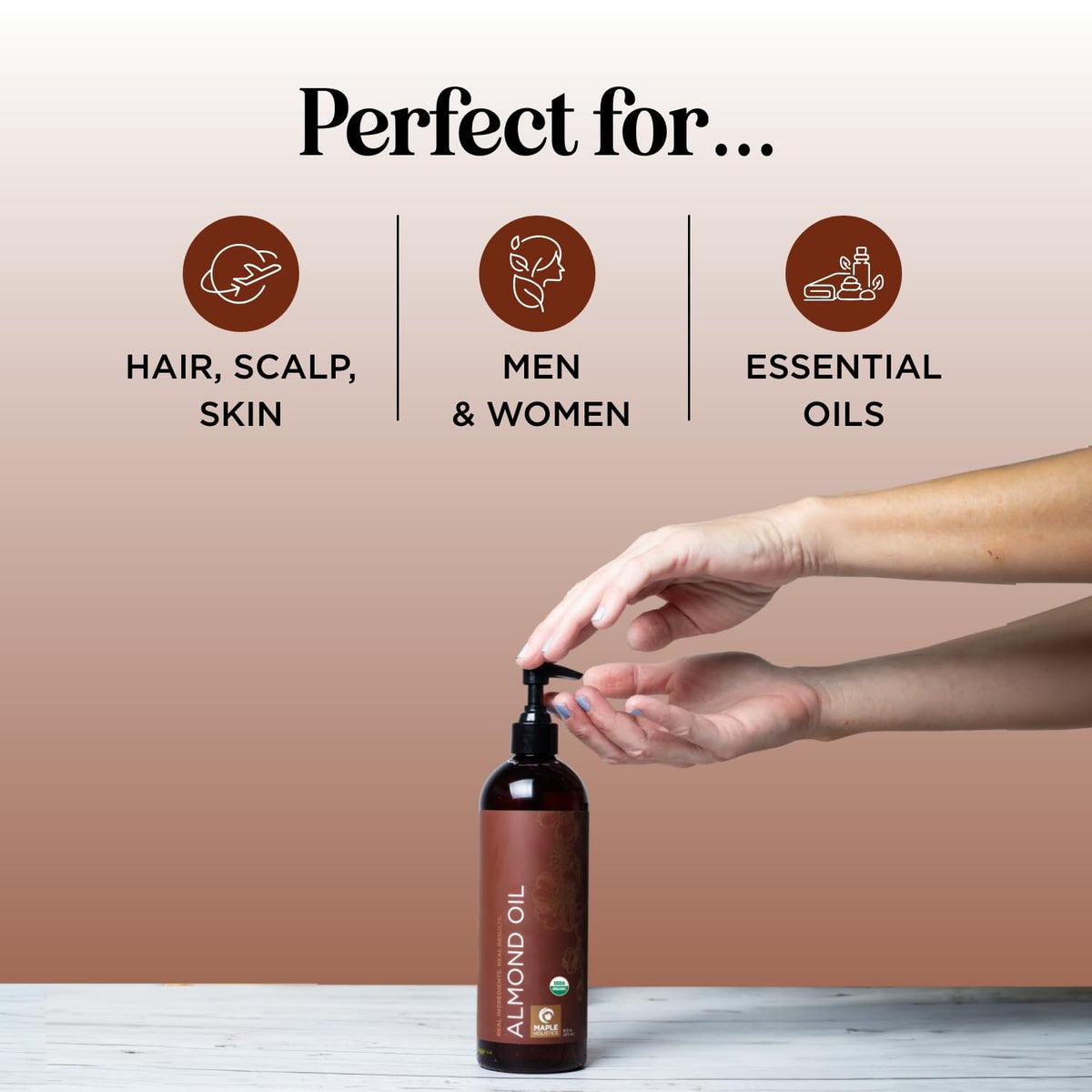 Maple Holistics pouring oil texture close-up for smooth application