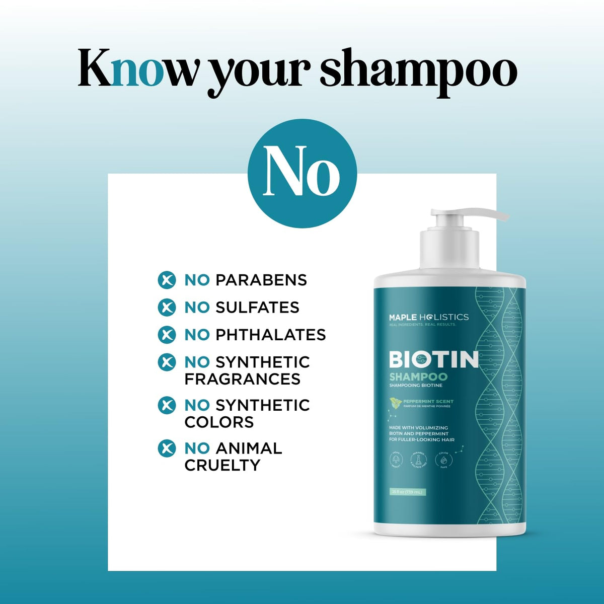 Maple Holistics pump dispensing shampoo foam for easy application benefit