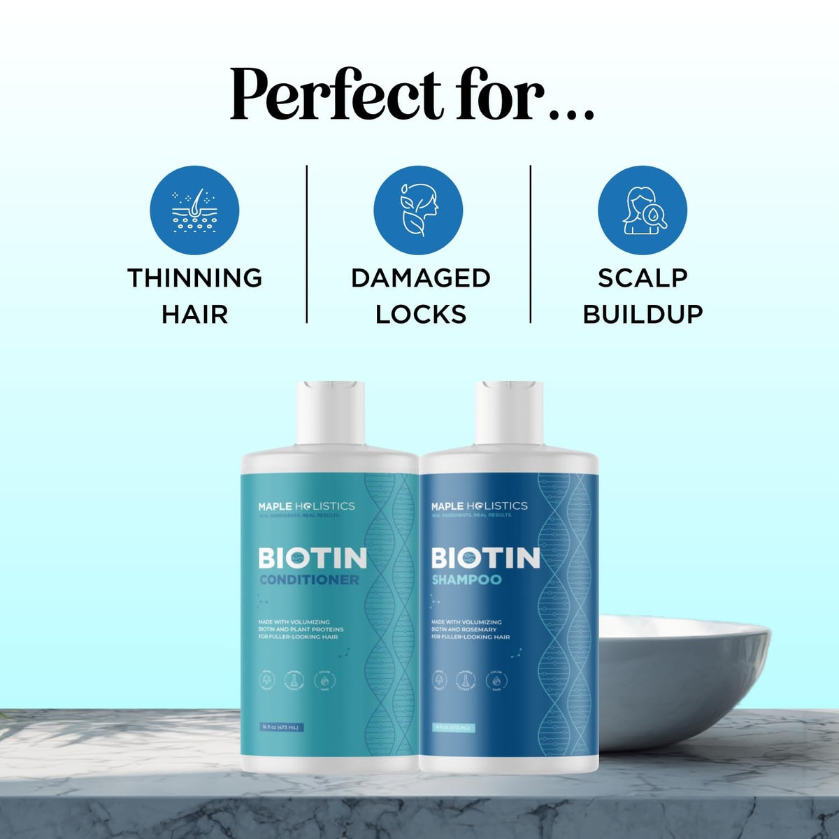 Maple Holistics pump dispensing shampoo for easy control and less waste