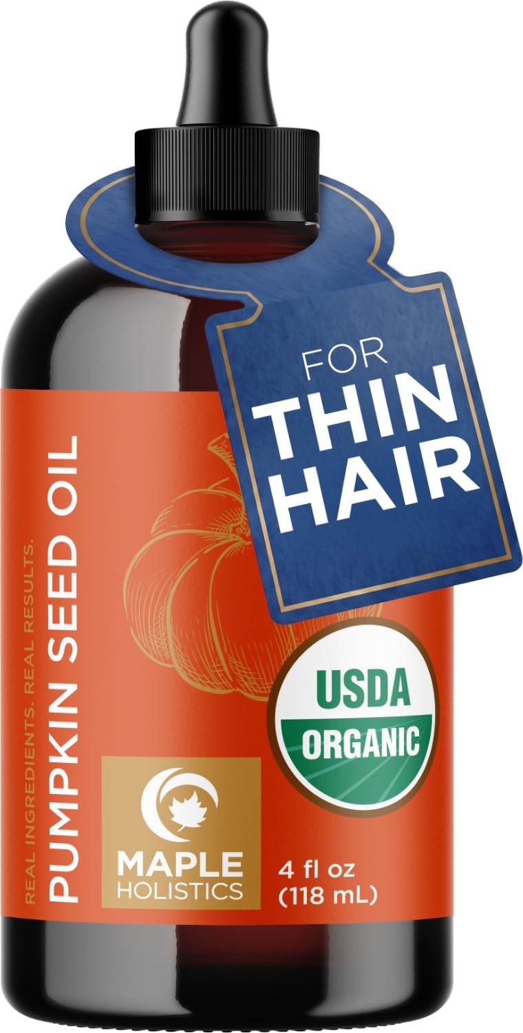Maple Holistics front packaging showing organic pumpkin seed oil benefits