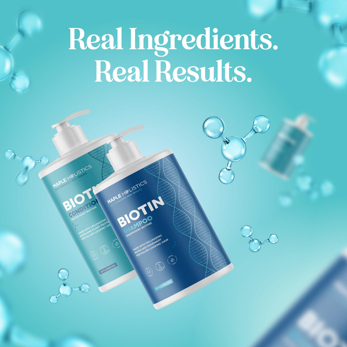 Maple Holistics hair before and after showing improved volume