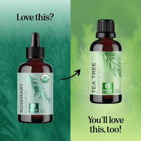 Maple Holistics rosemary oil being applied to hands for moisturized skin