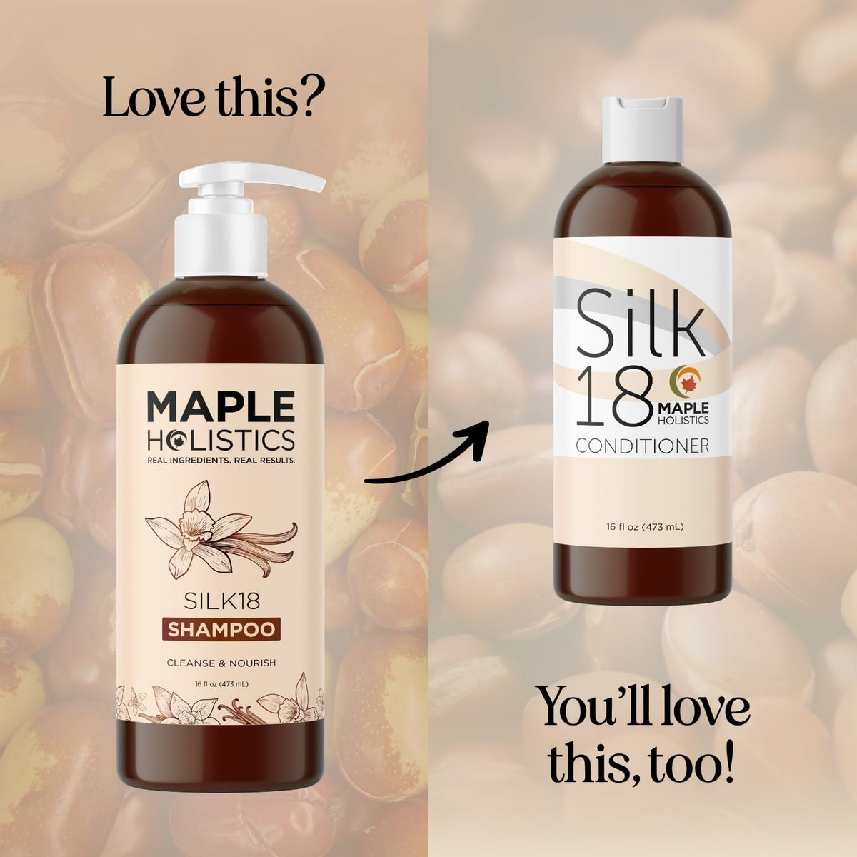 Maple Holistics bottle in hand for size comparison and travel-friendly benefit