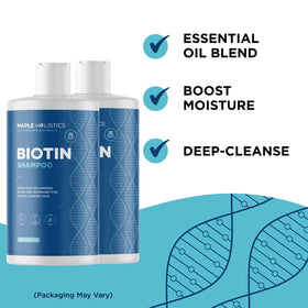 Maple Holistics shampoo in hand showing easy application and control