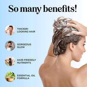 Maple Holistics shampoo texture pouring into palm for lightweight lather