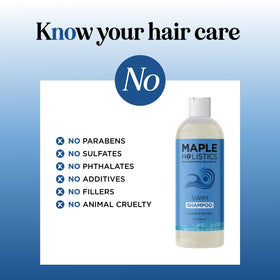 Maple Holistics shampoo lather texture showing gentle foam and easy rinsing