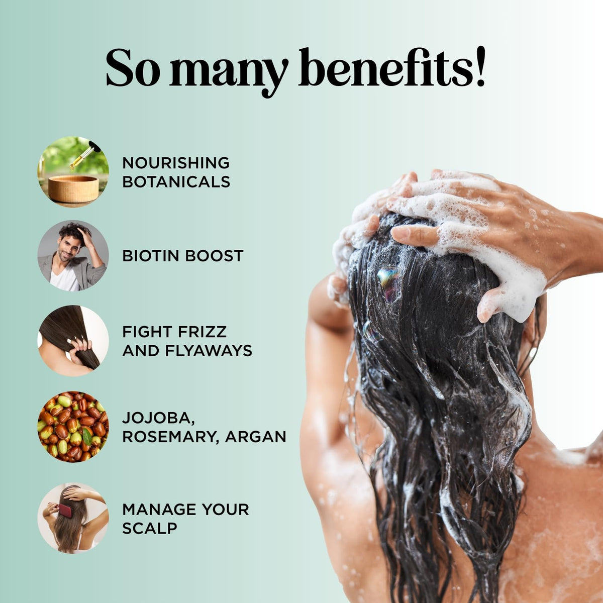 Maple Holistics shampoo lather texture in palm for gentle cleansing benefit