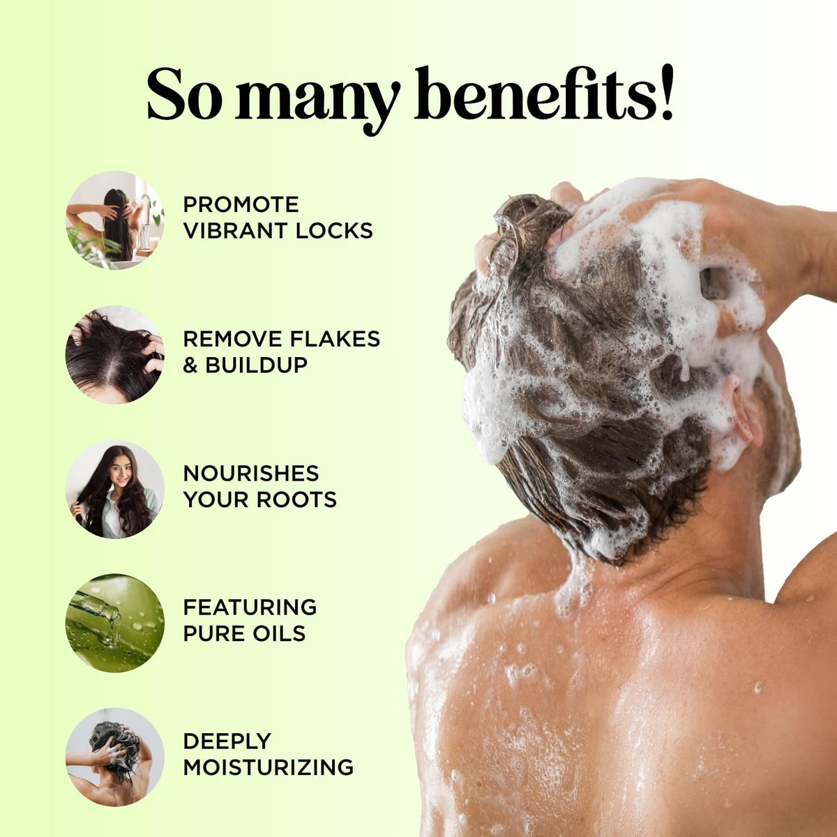 Maple Holistics shampoo texture pouring to show gentle cleansing