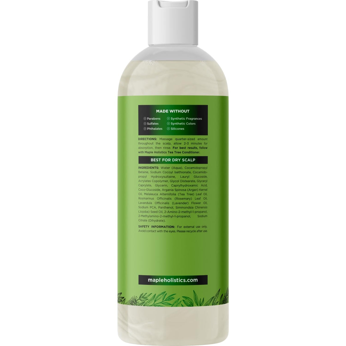 Maple Holistics 8 fl oz bottle beside common items to show scale