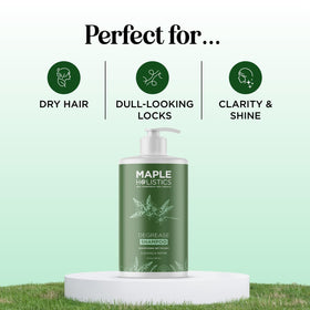 Maple Holistics bottle in hand showing 25 fl oz size for long-lasting use