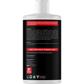Maple Holistics bottle held in hand to show size and scale for shoppers