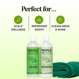 Maple Holistics bottle label detail showing ingredients and sulfate-free claim