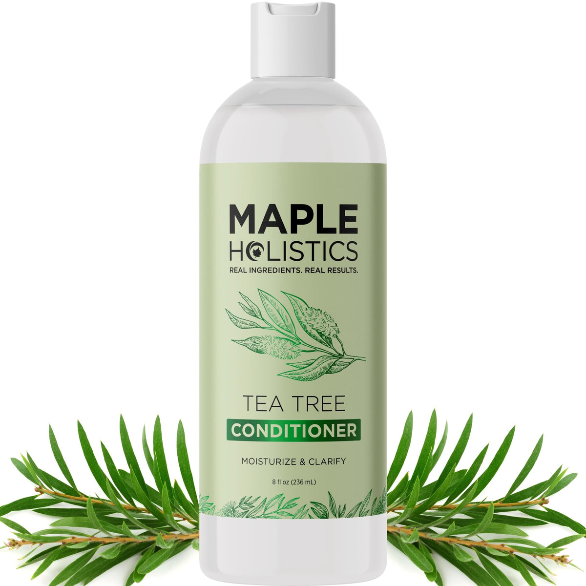 Maple Holistics front bottle showing label and benefits