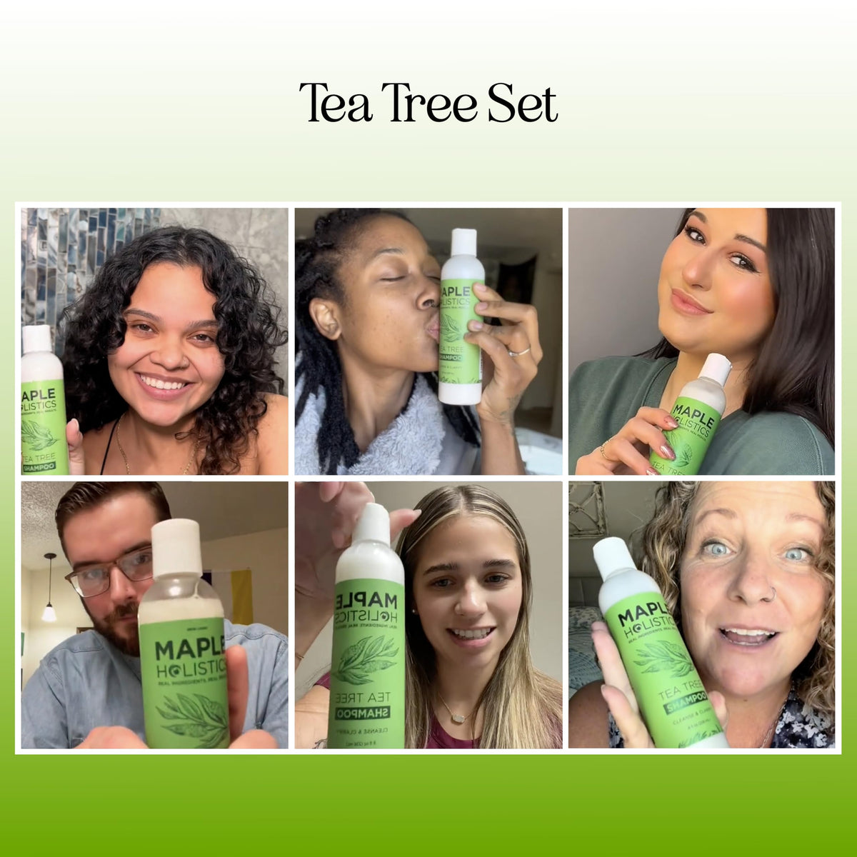 Maple Holistics pump dispensing shampoo demonstrating easy precise application