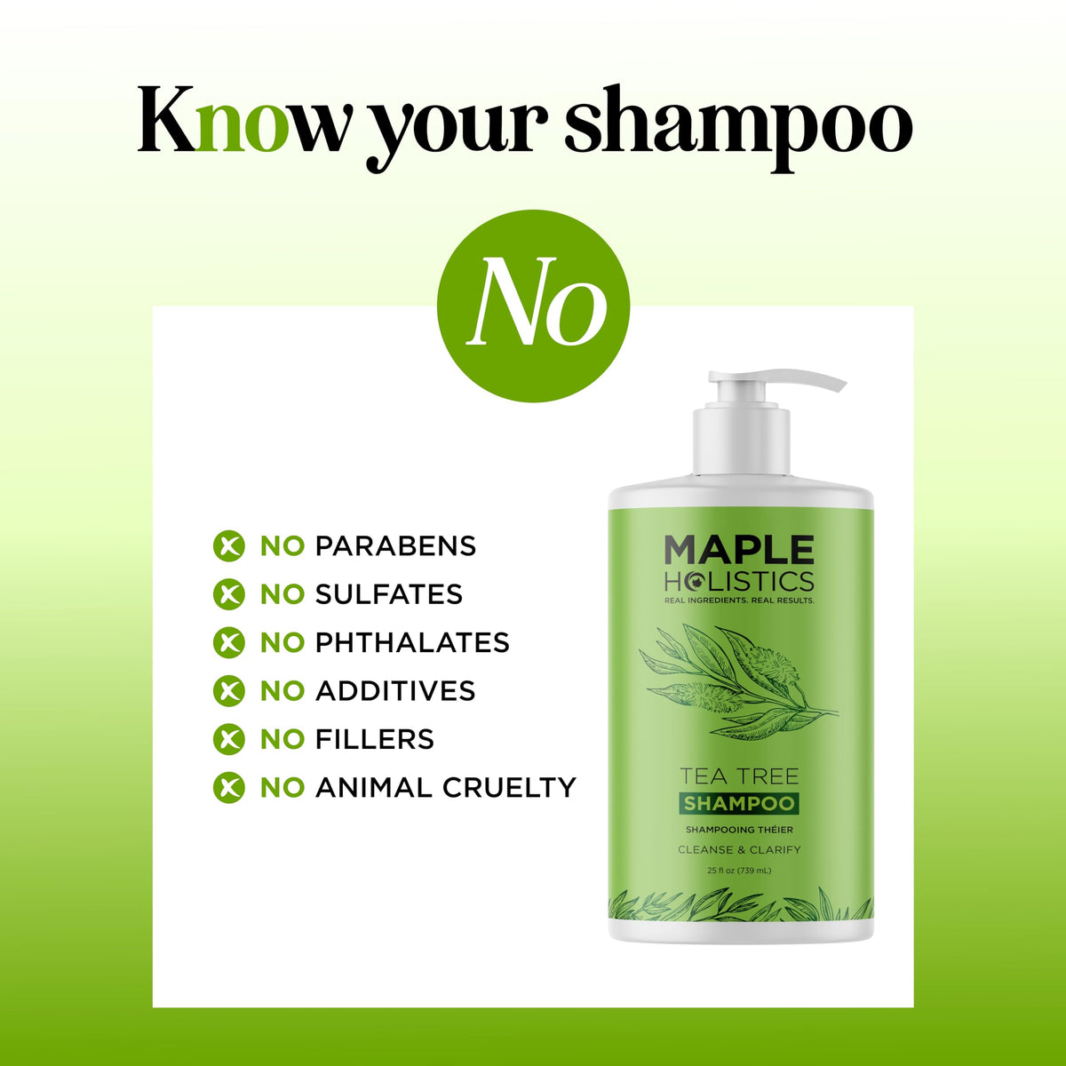 Maple Holistics rosemary and tea tree oils highlighting natural botanicals