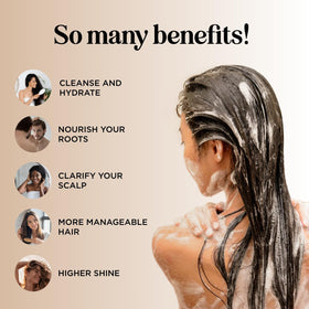 Maple Holistics pearlescent shampoo texture demonstrating gentle, moisturizing lather