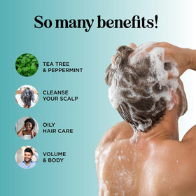 Maple Holistics shampoo lathers into foam illustrating gentle texture