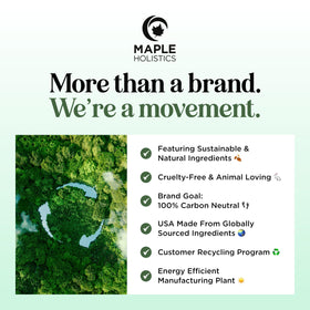 Maple Holistics cruelty-free badge emphasizing ethical, clean formulation