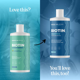 Maple Holistics after-use hair result showing fuller-looking volume and shine