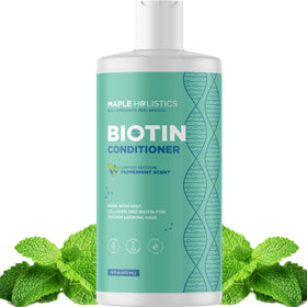 Maple Holistics front packaging showing conditioner and mint scent benefits